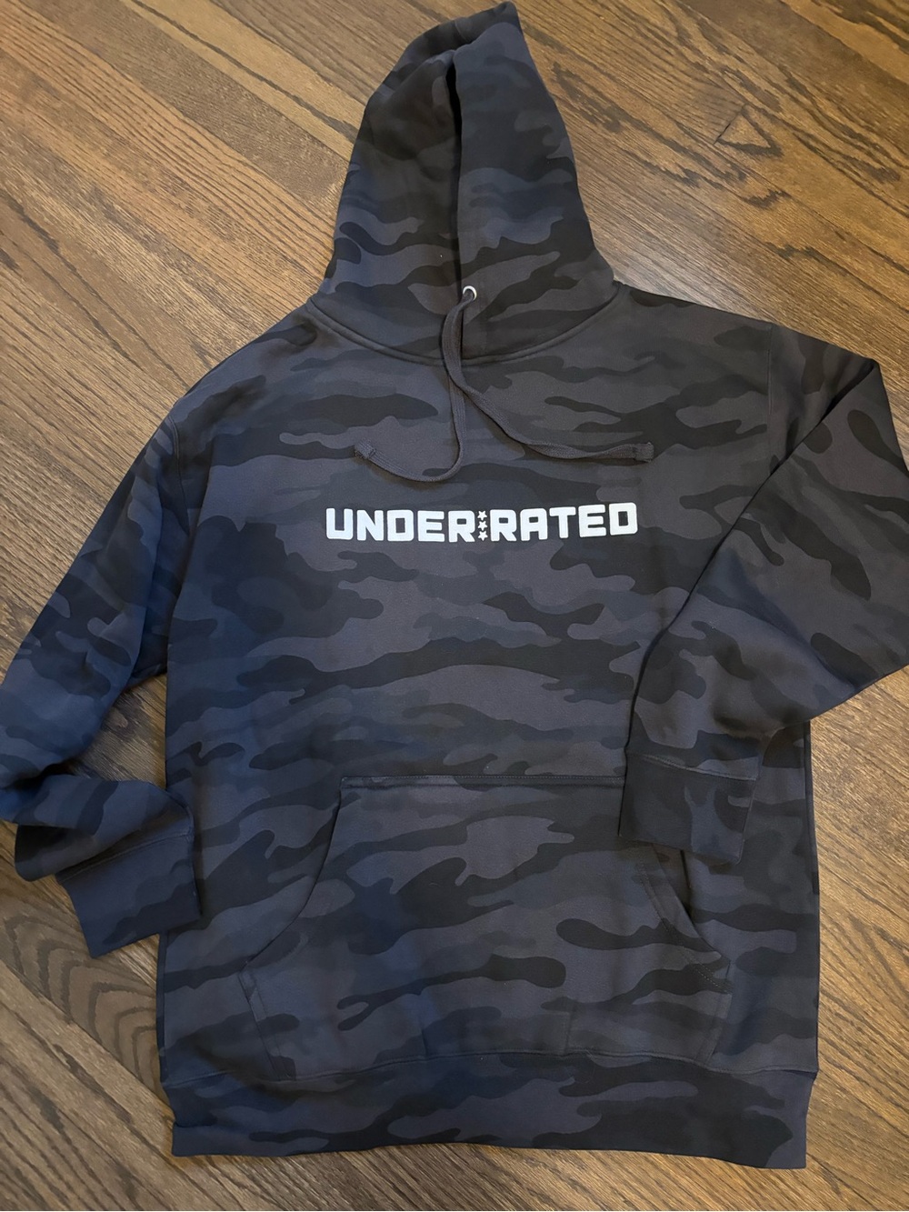 Black Camo Pullover Hoodie - Men's Casual Hooded Sweatshirt